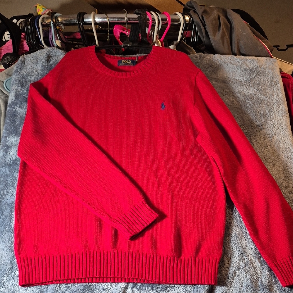 Polo by Ralph Lauren Red Crewneck Sweater